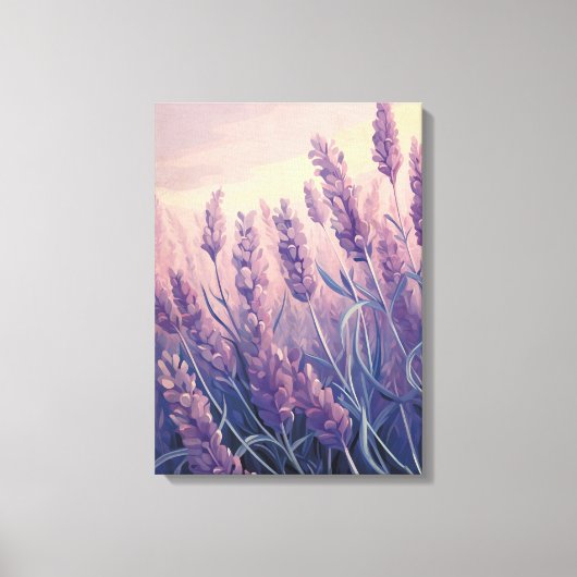 Lavendel Plant Veld Waterverf Canvas Afdruk (Voorkant)