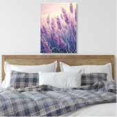 Lavendel Plant Veld Waterverf Canvas Afdruk (Insitu (Slaapkamer))