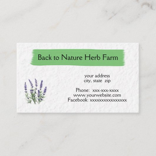 Lavendel plant visitekaartje (Voorkant)