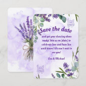 Lavendel platina save-the-datekaart save the date (Voorkant / Achterkant)