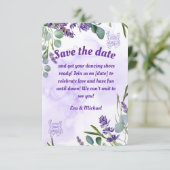 Lavendel platina save-the-datekaart save the date (Staand voorkant)