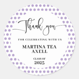 Lavendel Polka Dots Afstuderen Ronde Sticker