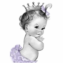  Lavendel Princess Baby Meisje Douche Staand Fotobeeldje