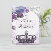 Lavendel Princess Baby shower Kaart (Staand voorkant)