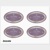 Lavendel Product Label Goud Lijst en Roos (Vel)