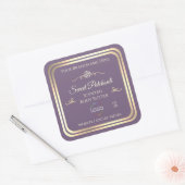 Lavendel Product Label met Goud Lijst en Logo (Envelop)