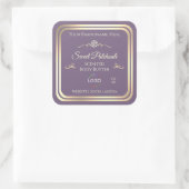 Lavendel Product Label met Goud Lijst en Logo (Tas)