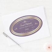 Lavendel Product Label met Goud Lijst en Logo (Envelop)