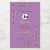 Lavendel Productlabel Gold  hoek toevoegen Logo Voedselcontainer Etiket (Enkel label)