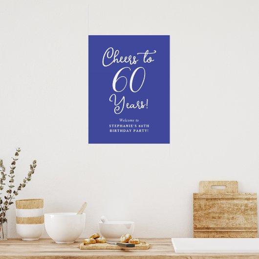 Lavendel Proost 60 jaar Verjaardag Welkomstbord Poster (Keuken)