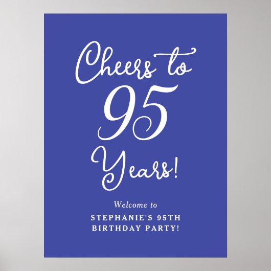 Lavendel Proost 95 Jaar 95e Verjaardag Welkom Poster (Voorkant)