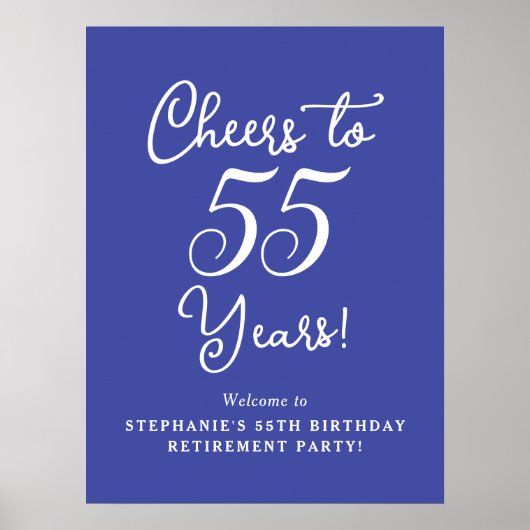 Lavendel Proost op 55 Jaar Pensioen Partij Teken Poster (Voorkant)