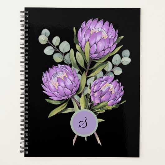 Lavendel Protea Botanisch Aquarel Planner (Voorkant)