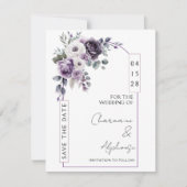 Lavendel, pruim, paarse boog save-the-date | kaart (Voorkant)