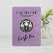 Lavendel Puerto Rico Paspoort Save The Date (Staand voorkant)