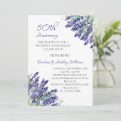 Lavendel Purple Flowers 50e bruiloft Jubileum Kaart (Staand voorkant)