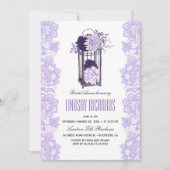 Lavendel Purple Flowers Lantaarn Vrijgezellenfeest Kaart (Voorkant)