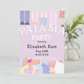 Lavendel Pyjamafeest Kaart (Staand voorkant)