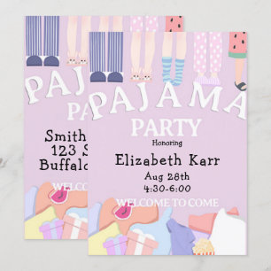 Lavendel Pyjamafeest Kaart