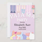 Lavendel Pyjamafeestje Kaart (Voorkant)