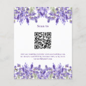 Lavendel QR RSVP details budget bruiloft uitnodigi (Achterkant)