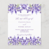 Lavendel QR RSVP details budget bruiloft uitnodigi (Voorkant)