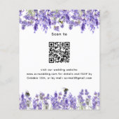 Lavendel QR RSVP details budget bruiloft uitnodigi (Achterkant)