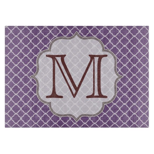 Lavendel Quarterfoil Latti glas snijplank (Voorkant)