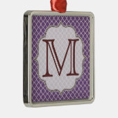 Lavendel Quarterfoil Latti Monogram Ornament (Rechts)