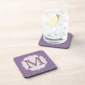 Lavendel Quarterfoil Monogram Drink Onderzetter (Rechterzijde)