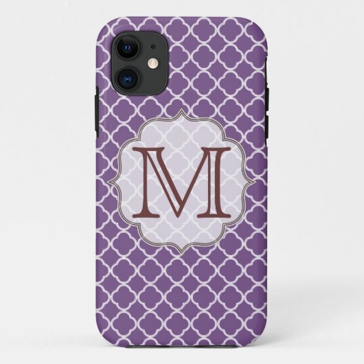 Lavendel Quarterfoil Monogram IPHONE 5 Hoesje (Achterkant)