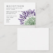 Lavendel Receptie Cash Bar bruiloft Informatiekaartje (Voorkant / Achterkant)
