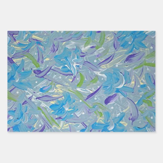 Lavendel Regen Abstract Wrapping Papier Inpakpapier Vel (Voorkant)