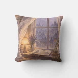 Lavendel Regen Raam Cozy Vintage Leeshoek Kussen