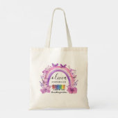 Lavendel regenboog gepersonaliseerde Kinder Canvas Tote Bag (Achterkant)