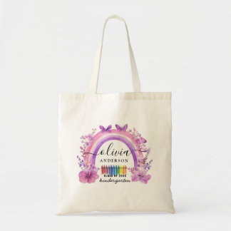 Lavendel regenboog gepersonaliseerde Kinder Canvas Tote Bag