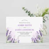 Lavendel repetitie diner uitnodiging rustieke Paar (Staand voorkant)