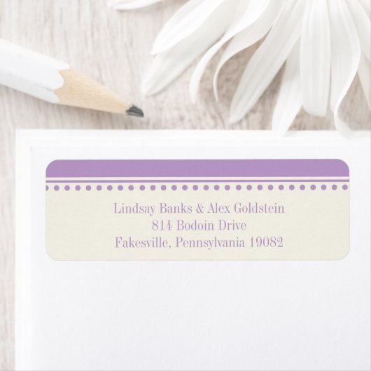 Lavendel retour adreslabel, Caroline Wedding Etiket (Insitu)