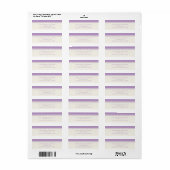Lavendel retour adreslabel, Caroline Wedding Etiket (Full Sheet)