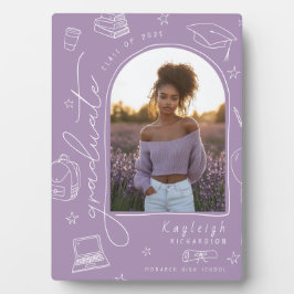 Lavendel Retro Foto Afstuderen Keepsake Fotoplaat