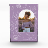 Lavendel Retro Hand getrokken Afstuderen fotoblok (Voorkant)