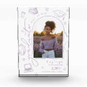 Lavendel Retro Hand getrokken Afstuderen fotoblok (Voorkant)