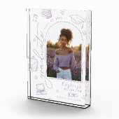 Lavendel Retro Hand getrokken Afstuderen fotoblok (Rechts)