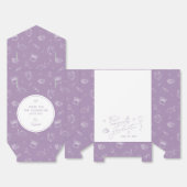 Lavendel Retro Hand getrokken gepersonaliseerd Afs Bedankdoosjes (Ongevouwen)