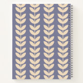 Lavendel Retro Vibe Blad Patroon Monogram Notitieboek (Achterkant)