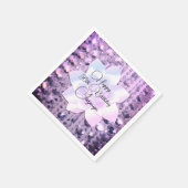 Lavendel Rhinestones Gepersonaliseerde verjaardag Servet (Hoek)