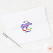 Lavendel Rhino Ronde Sticker (Envelop)