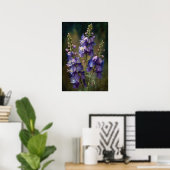 Lavendel Ridderspoor Bloem Kunstprint Poster (Thuiskantoor)