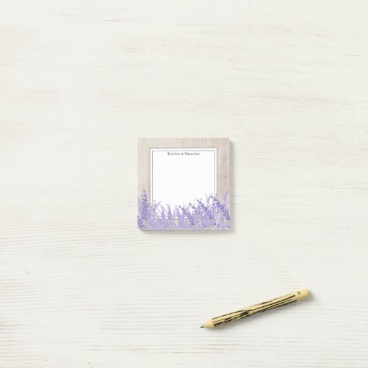 lavendel, roestachtig modern, trendy, floraal, paa post-it® notes (Op bureau)