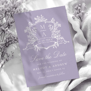 Lavendel Romantische Bloemenkroon Trouwdag Save The Date